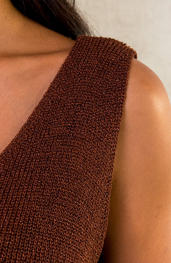 Lurex Top Loose Fit Choco – shoparchief, foto 5