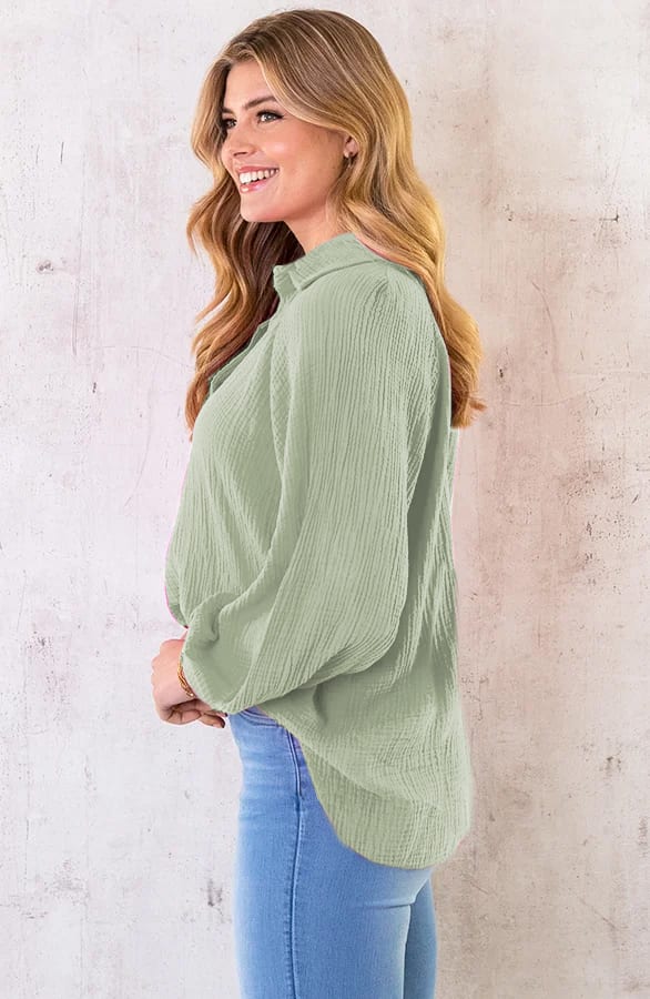 Mousseline Oversized Blouse Army – shoparchief, foto 2