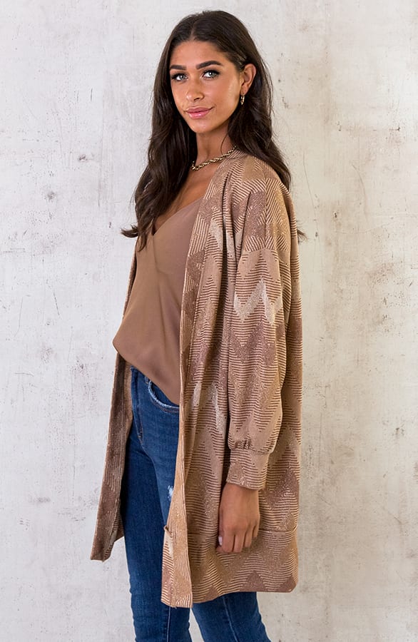 Print Lurex Vest Beige – shoparchief, foto 2