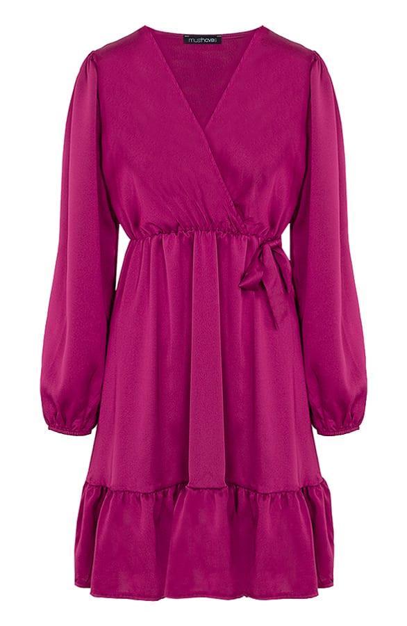 Flawless Ruffle Jurk Magenta – shoparchief, foto 8