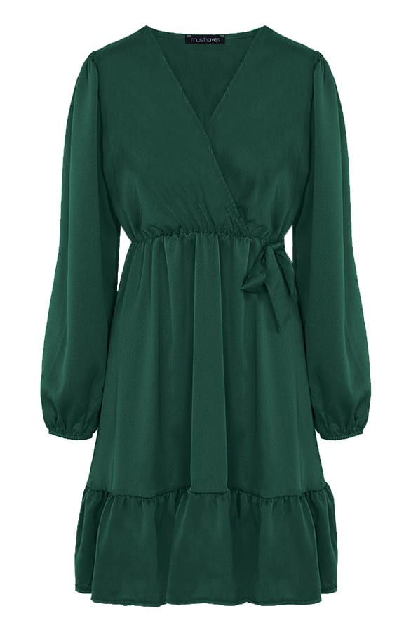 Flawless Ruffle Jurk Smaragd – shoparchief, foto 7