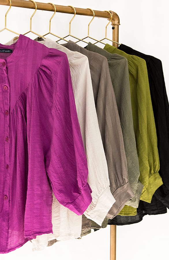 Katoenen Knopen Blouse Olive – shoparchief, foto 7