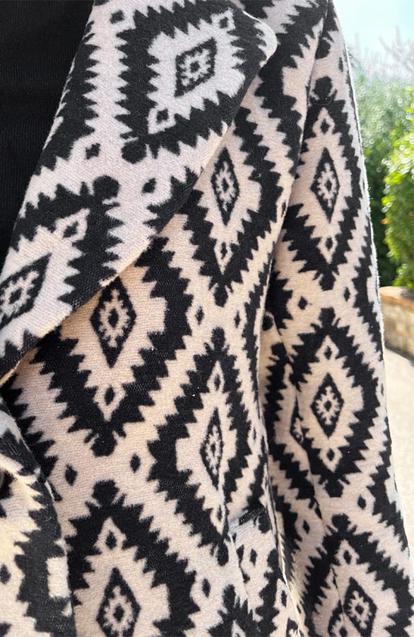 Aztec Printed Jas Zwart Wit – shoparchief, foto 9