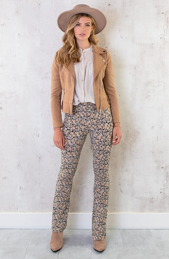 Biker Jacket Suede Camel – shoparchief, foto 7