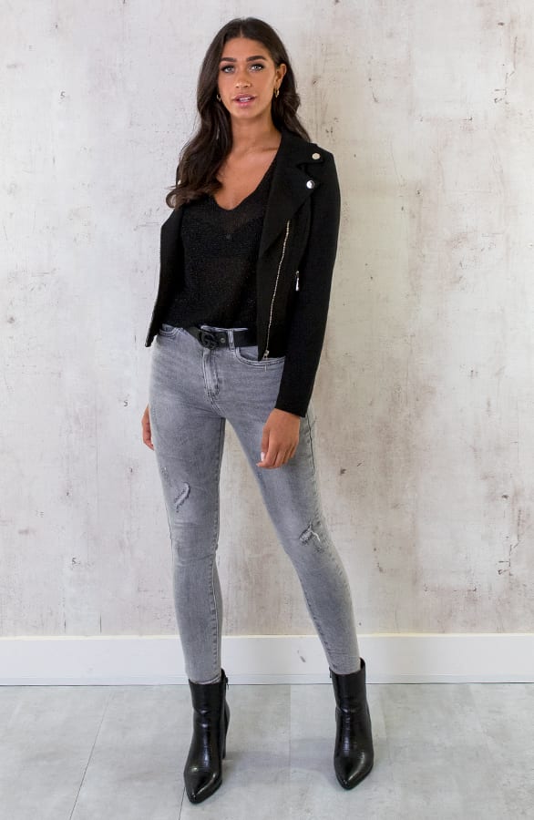 Biker Jacket Suede Schwarz, Shoparchiv, Foto 5