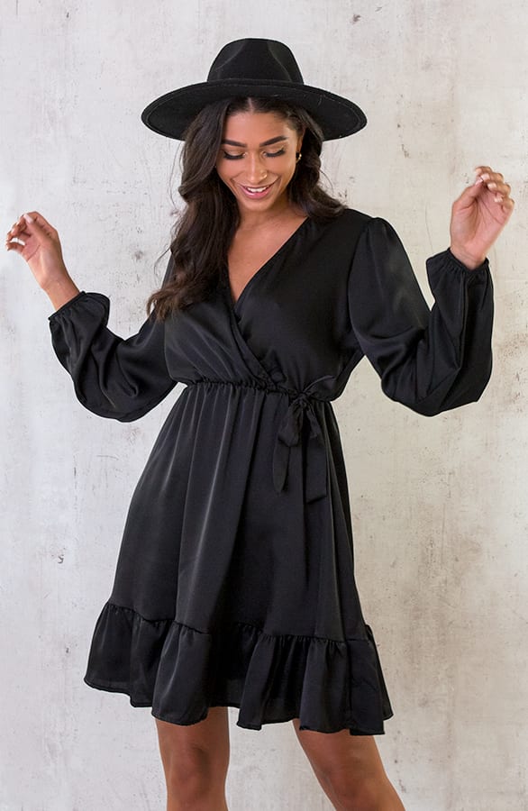 Flawless Ruffle Jurk Black – shoparchief, foto 2