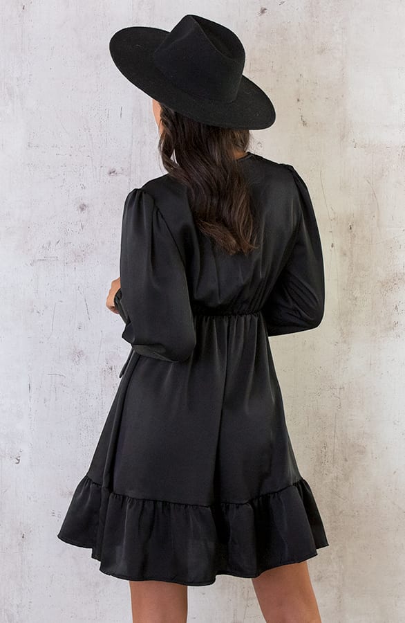 Flawless Ruffle Jurk Black – shoparchief, foto 4
