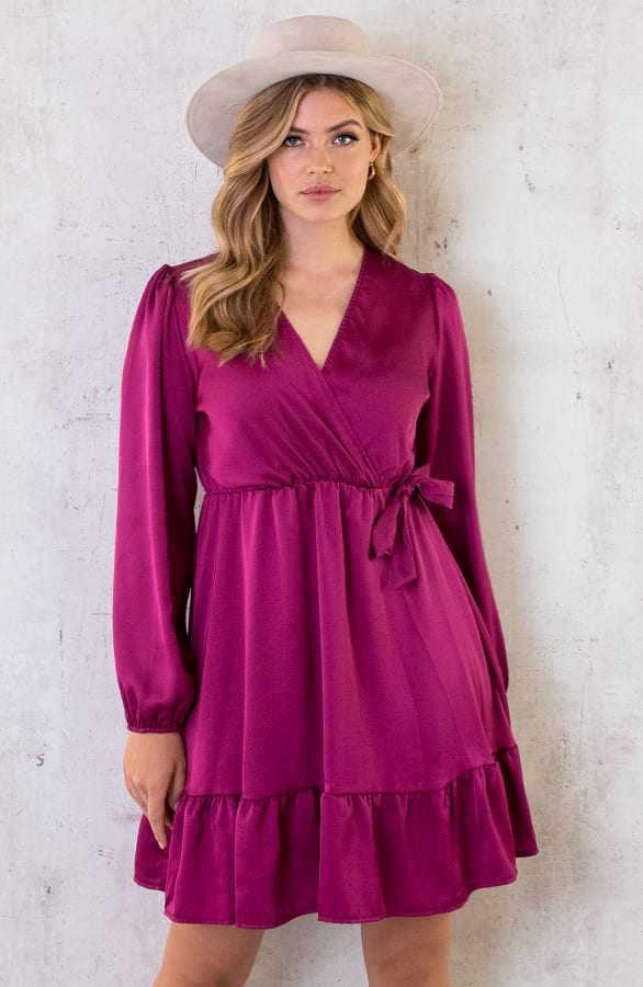 Flawless Ruffle Jurk Magenta – shoparchief, foto 2