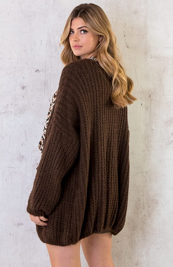 Gebreid Oversized Vest Choco – shoparchief, foto 4