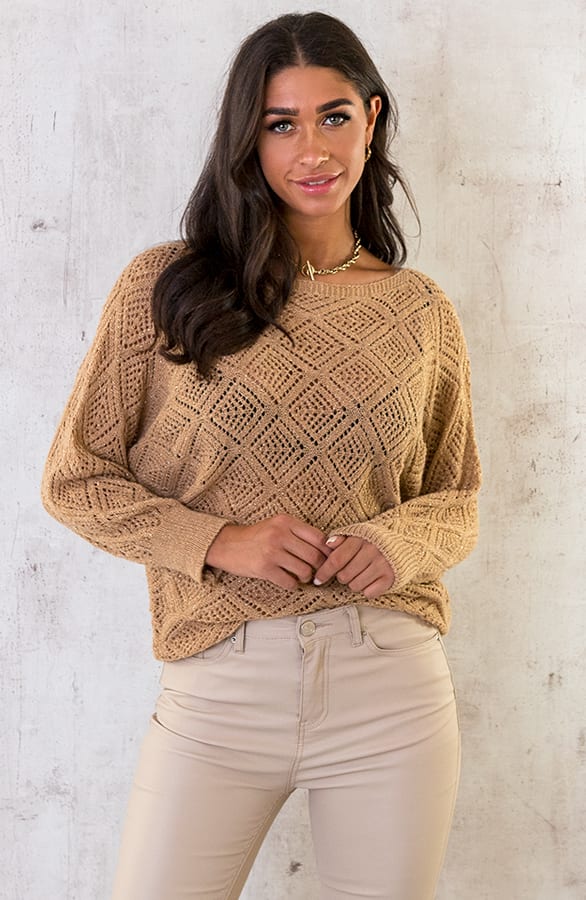 Gehaakte Lurex Top Longsleeve Goud – shoparchief, foto 2