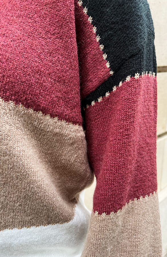 Gestreepte Dames Trui Bordeaux 2.0 – shoparchief, foto 4