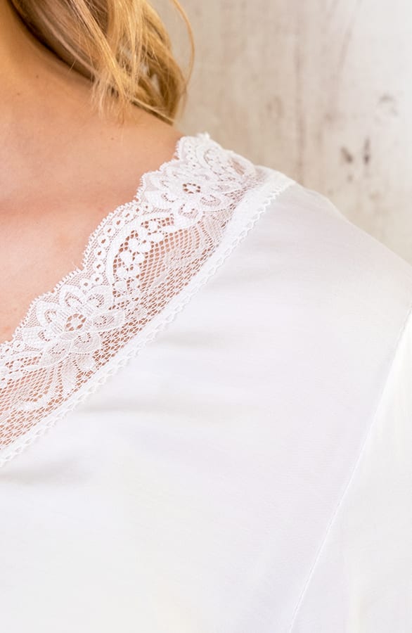 Kanten Silk Blouse Ecru – shoparchief, foto 6
