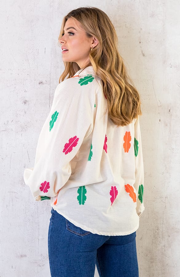 Katoenen Feather Blouse Neon – shoparchief, foto 4
