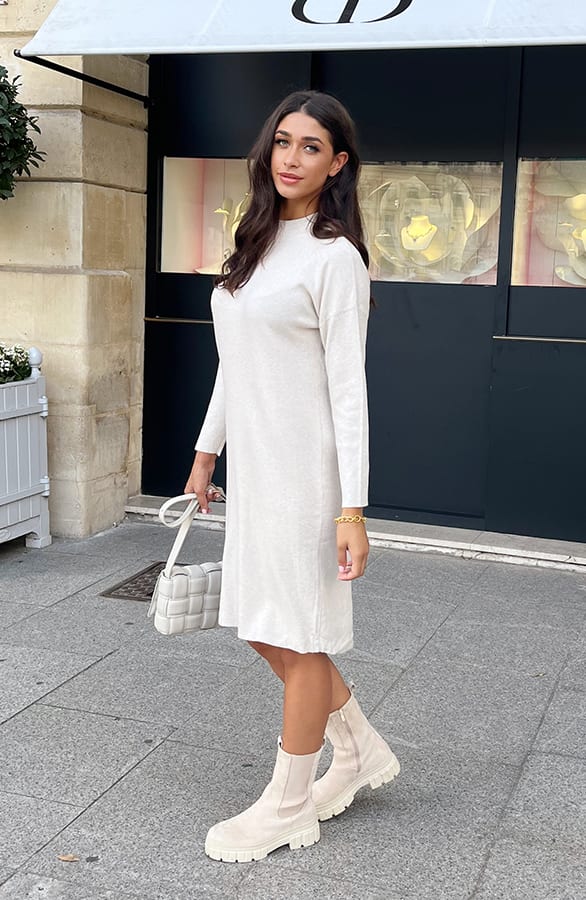 Knitted Dress Beige – shoparchief, foto 2