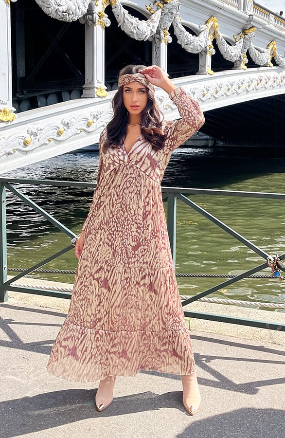 Luxury Maxi Print Jurk – shoparchief, foto 5