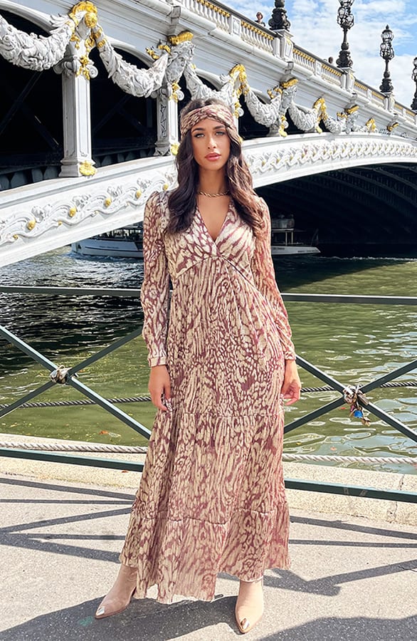 Luxury Maxi Print Jurk – shoparchief, foto 2