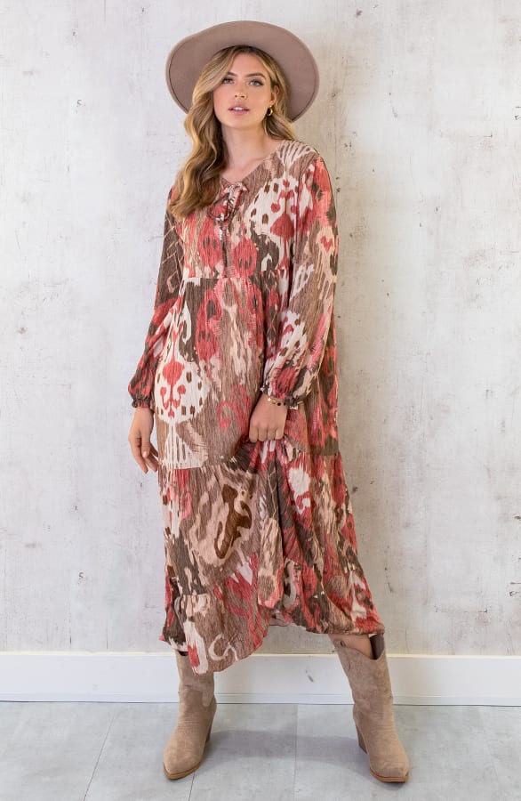 Maxikleid Limited Print Beige Koralle, Shoparchiv, Foto 2