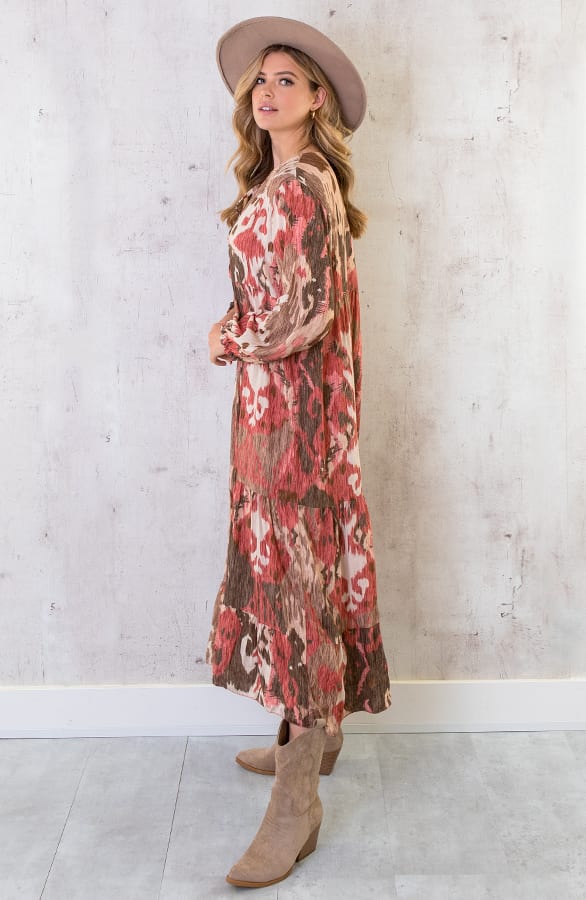 Maxikleid Limited Print Beige Koralle, Shoparchiv, Foto 3