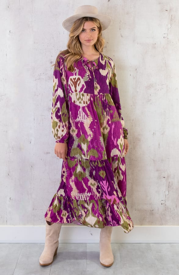 Maxi Dress Limited Print Magenta – shoparchief, foto 1