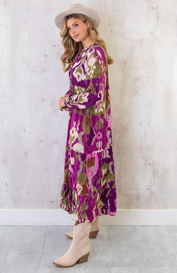 Maxi Dress Limited Print Magenta – shoparchief, foto 4
