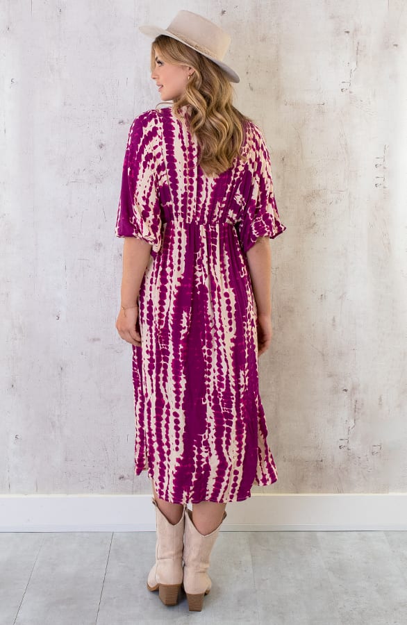 Midi Jurk Met Print Aubergine – shoparchief, foto 5
