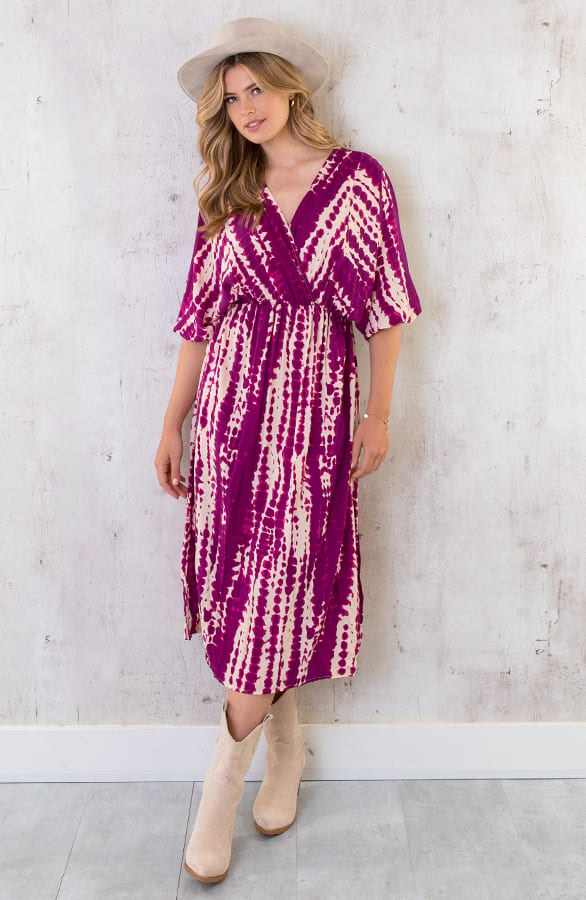 Midi Jurk Met Print Aubergine – shoparchief, foto 2