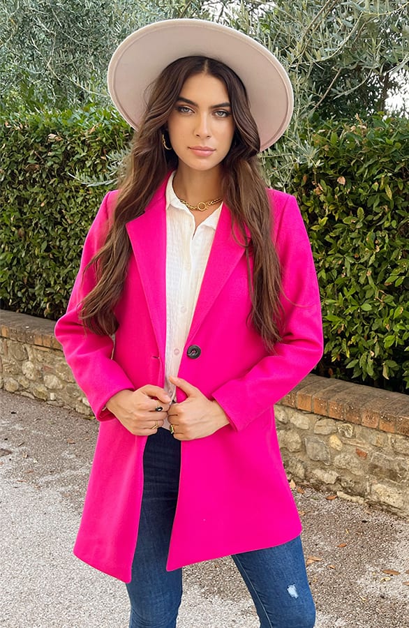 Midi Trenchcoat Fuchsia – shoparchief, foto 2