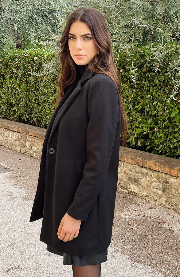 Midi Trenchcoat Zwart – shoparchief, foto 3