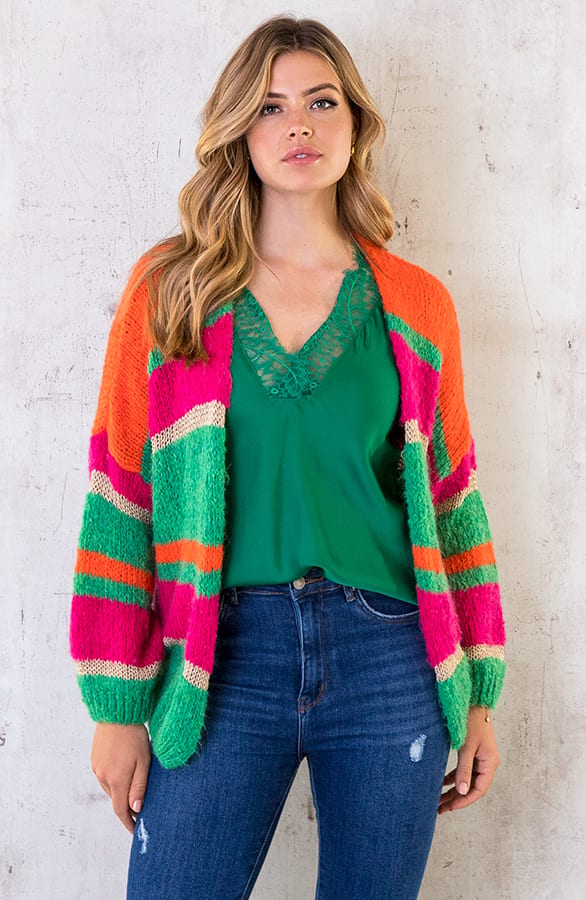 Kanten Silk Top Bright Green – shoparchief, foto 8