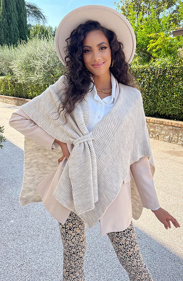 Overslag Poncho Beige – shoparchief, foto 2