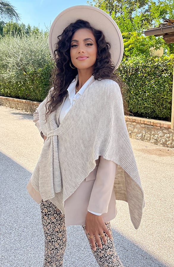 Overslag Poncho Beige – shoparchief, foto 3