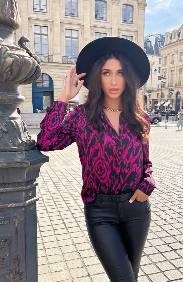 Print Blouse Magenta – shoparchief, foto 1