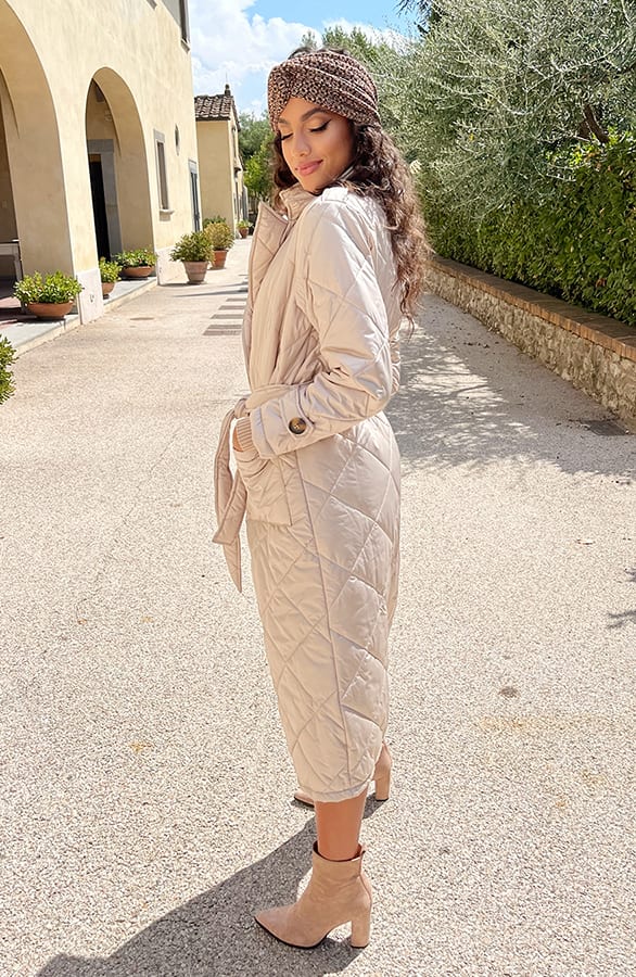 Quilted Trenchcoat Beige – shoparchief, foto 4
