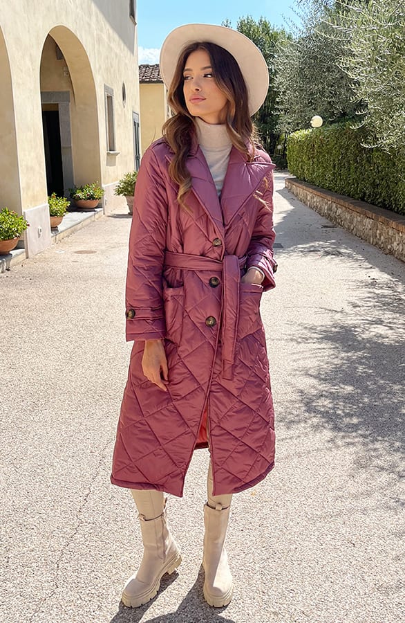 Quilted Trenchcoat Dust Pink – shoparchief, foto 1