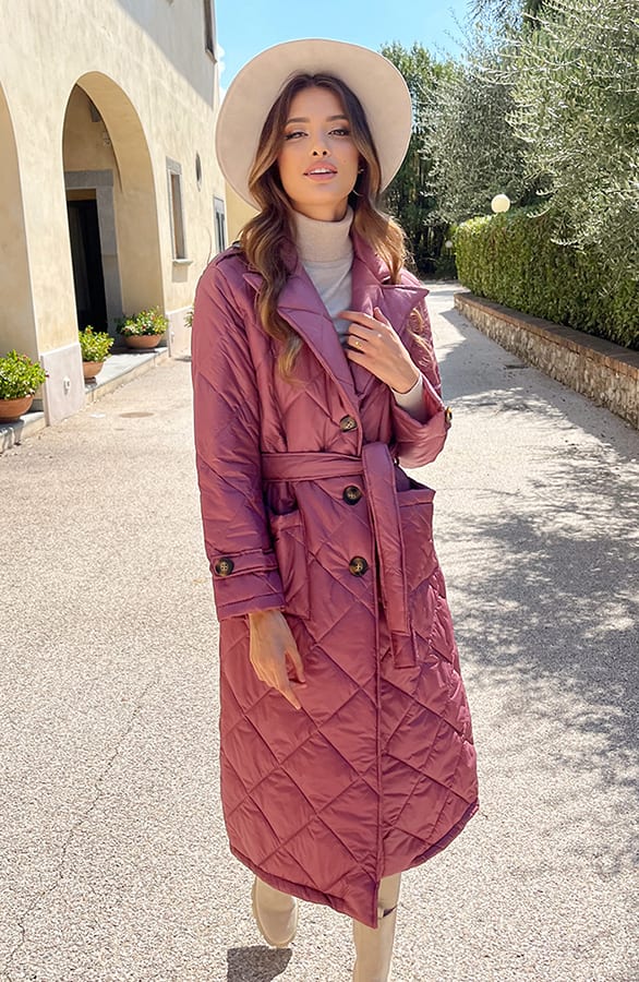 Quilted Trenchcoat Dust Pink – shoparchief, foto 2