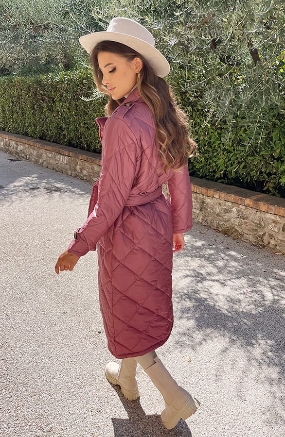 Quilted Trenchcoat Dust Pink – shoparchief, foto 7