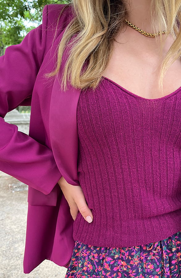 Ribstof Top Magenta – shoparchief, foto 3