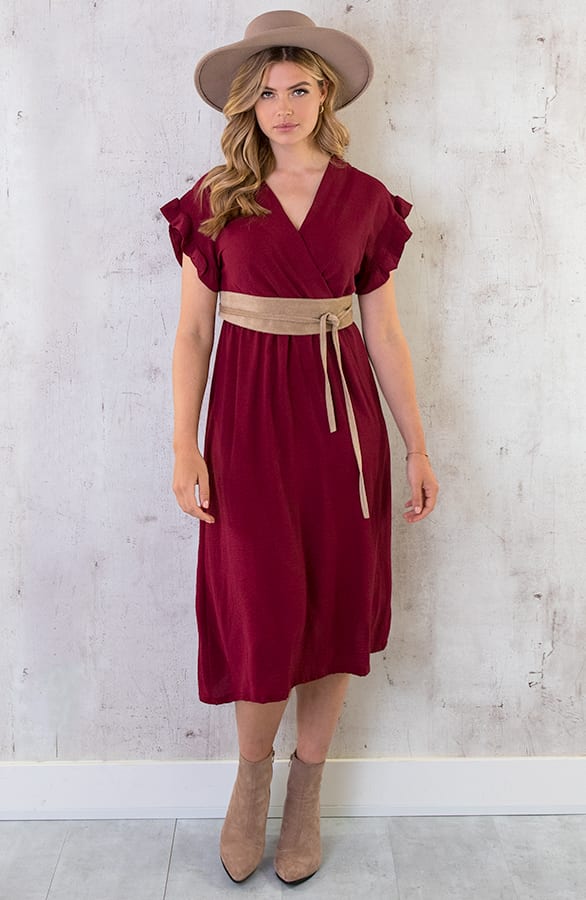 St. Tropez Jurk Midi Bordeaux 2.0 – shoparchief, foto 2