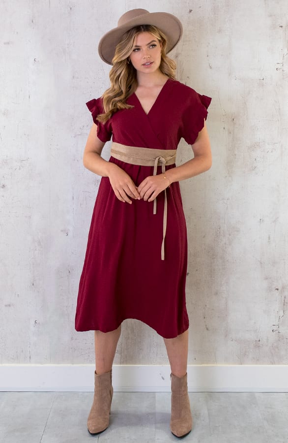 St. Tropez Jurk Midi Bordeaux 2.0 – shoparchief, foto 1