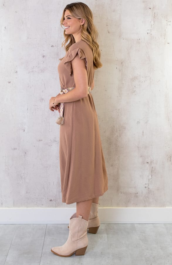 St. Tropez Jurk Midi Camel 2.0 – shoparchief, foto 4