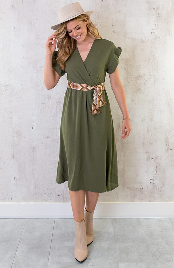 St. Tropez Jurk Midi Legergroen 2.0 – shoparchief, foto 2