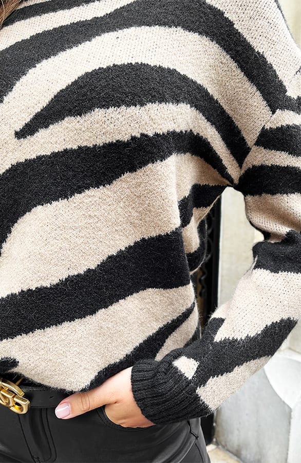 Trui Met Zebraprint Camel – shoparchief, foto 6