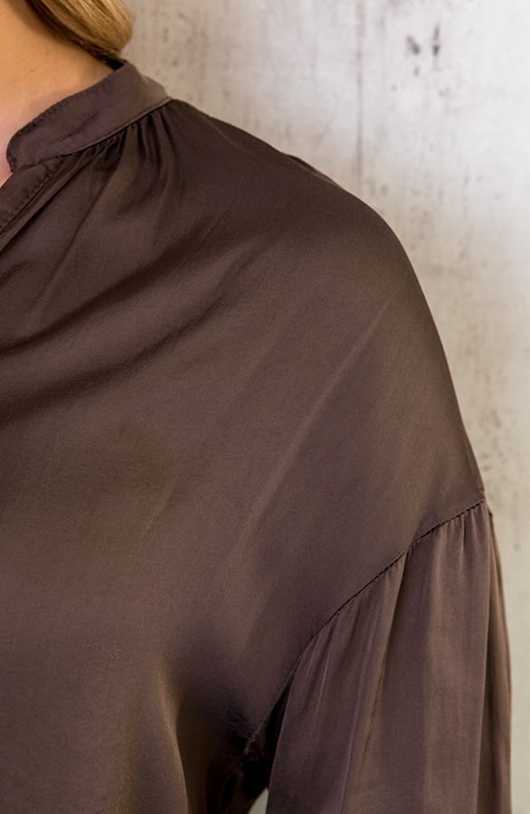 Zijden Knopen Blouse Choco – shoparchief, foto 7