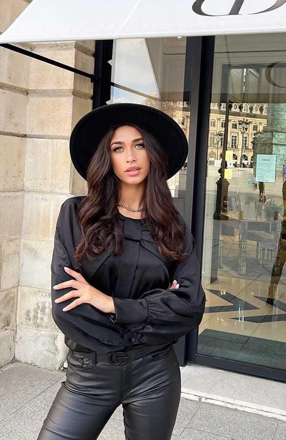 Zijden Strik Blouse Zwart – shoparchief, foto 3