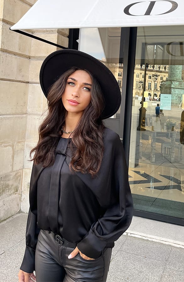 Zijden Strik Blouse Zwart – shoparchief, foto 4