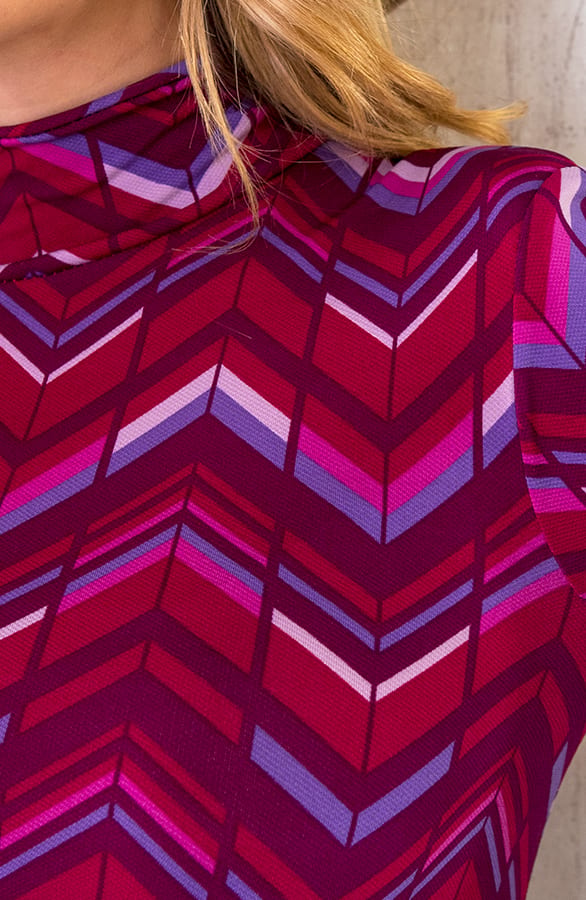 Aansluitende Jurk Overslag Gedrapeerd Magenta – shoparchief, foto 5