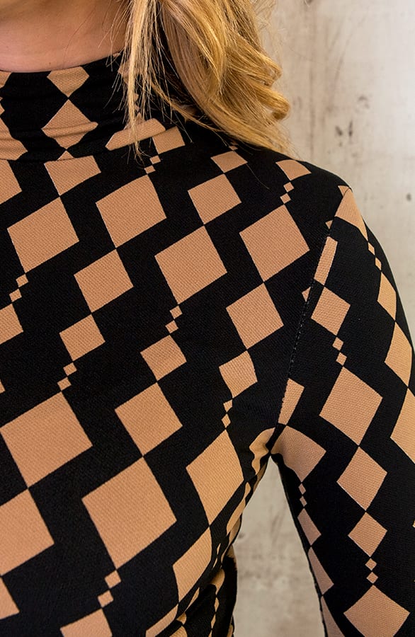 Aansluitende Jurk Overslag Gedrapeerd Print – shoparchief, foto 11