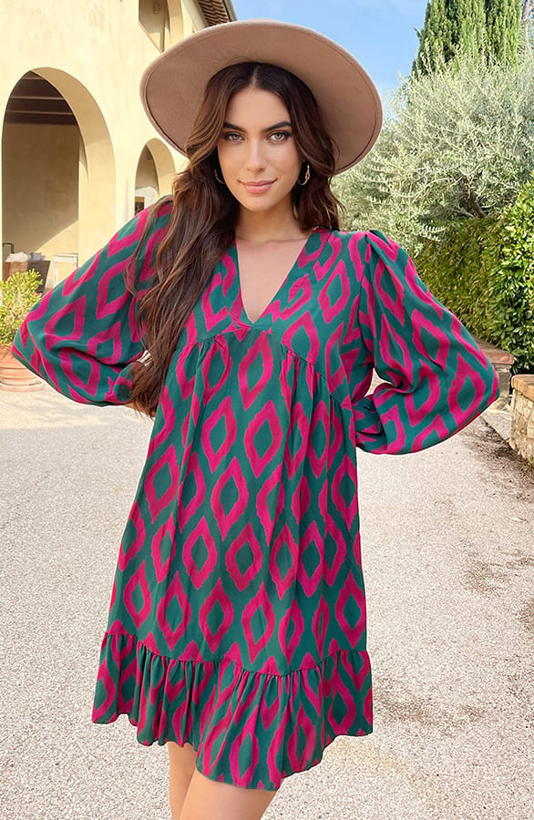 Aztec Tuniek Groen Roze – shoparchief, foto 1