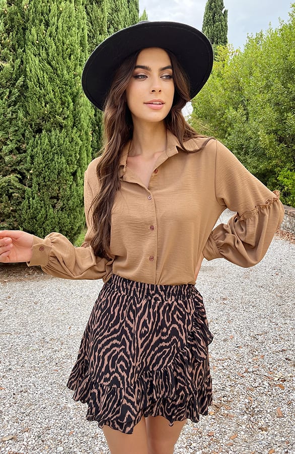Overslag Zebra Skirt Camel – shoparchief, foto 12