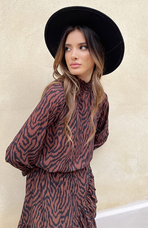 Col Blouse Zebra Bruin – shoparchief, foto 10